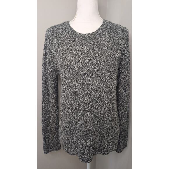 Frank & Oak Sweaters - Frank And Oak Marled Knit Sweater Medium Black White Minimalist